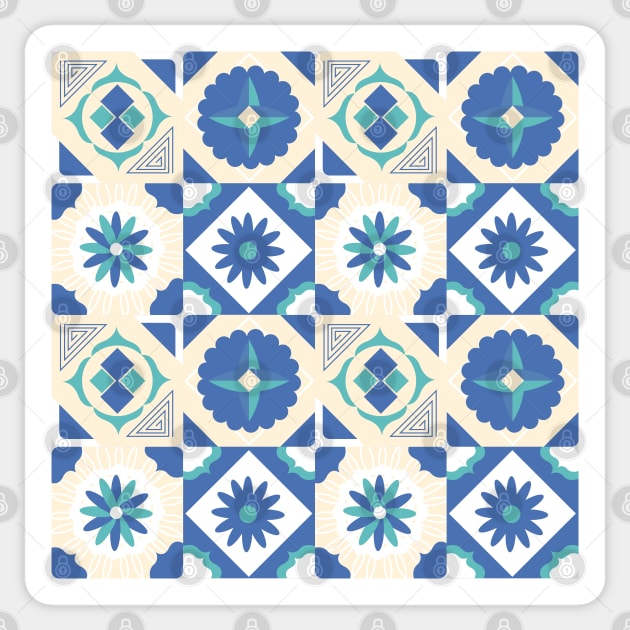 Azulejo #21- vector Portuguese Moorish pattern Sticker by GreekTavern